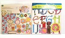 Set of 2 New Scrapbooking Kits 12 x 12 sheets Matching 3D Stickers and Letters