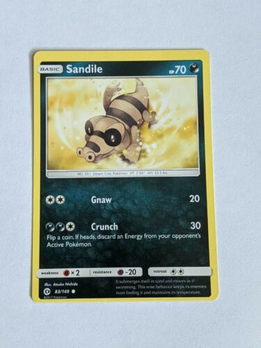 SANDILE Pokemon Card 83/149 MISCUT OFF CENTER ERROR MISPRINT *VERY RARE*  - Picture 1 of 4