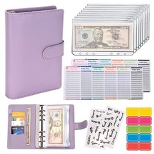 Budget Binder Cash Envelopes for Budgeting Money Organizer A6, Purple