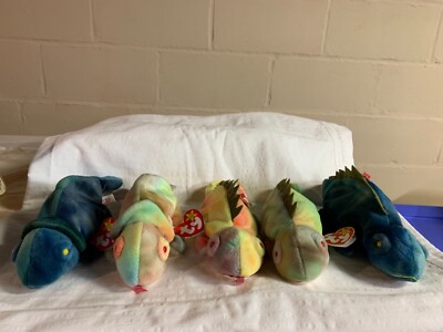 RARE Ty Iggy & Rainbow  original beanie babies ERROR & CORRECT (5 versions)