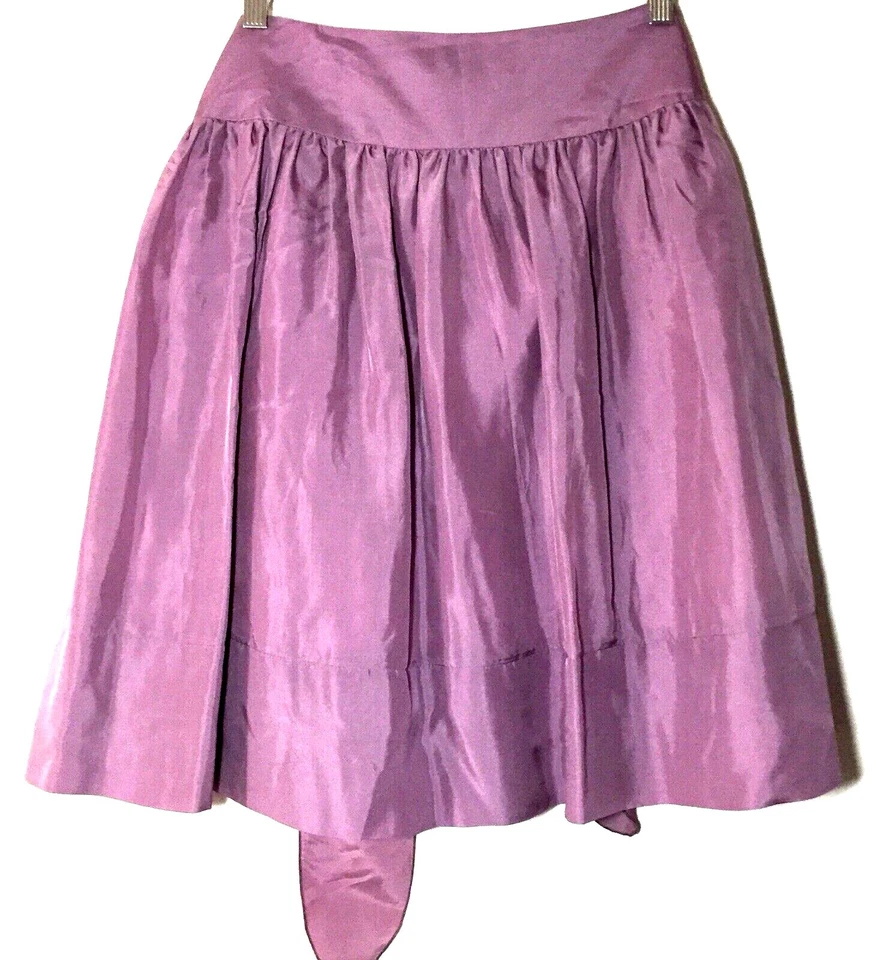 Preciosa Falda Tara Jarmon Talla 42 Lavanda Púrpura Cintura Detalle Corbata ¡Súper Linda! Foto 4 de 4