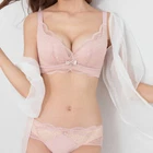 Retro Pink Bra Briefs Sexy Lingerie Bra Sets Push Up Bras Lace Underwear 32A-40C