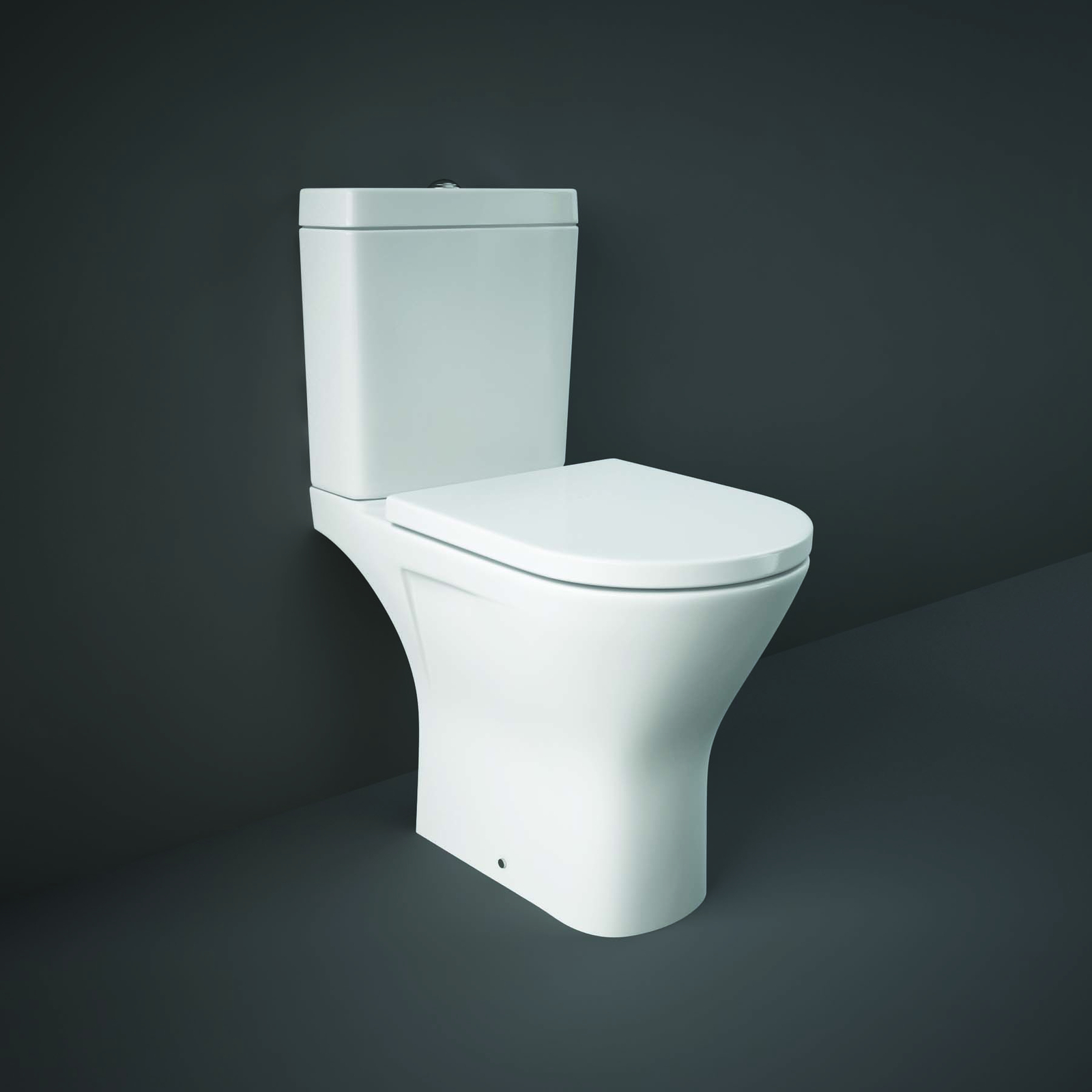 Resort Maxi Close Coupled Open Back Rimless Toilet Pan + Cistern & Seat