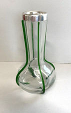 ANTICO VASO VETRO COSTOLATO ARGENTO 800 DI WILHELM BINDER GLASS SILVER VASE '800