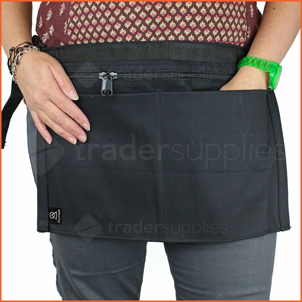 x BUNSE Pocket Black Denim Market Trader Money Bag Cash Belt