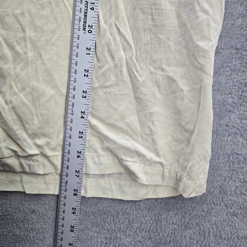 Рубашка мужская Jamaica Jaxx на пуговицах L бежевая 100% шелк повседневный воротник с коротким рукавом - Изображение 4 из 4