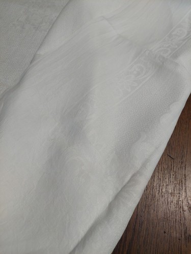 Alte Tischdecke Leinen Damast fünf Servietten 180 x 170 cm Monogramm BC - Bild 12 von 13