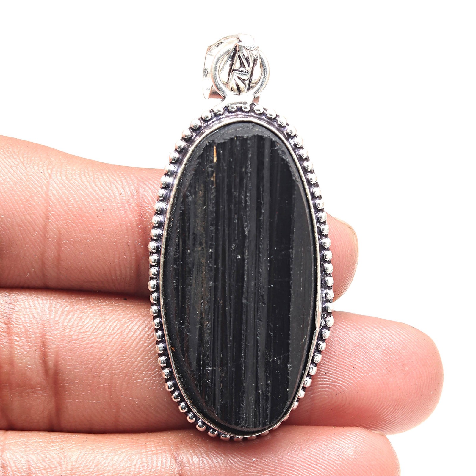 Galaxy Gemstone Silver Pendant Necklace for Valentine's Day Ethnic Jewelry 2.5 Inch