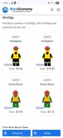 LEGO City: Fire Boat (60005) 100% Complete W/ Minifigures & Instruction Manuals