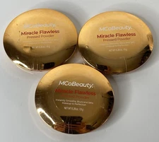 MCoBeauty Miracle Flawless Pressed Powder 1 Light -Lot Of 3