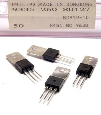 4x Philips BD829-10 / BD 829 Transistor, Audio Darlington, alte Produktion, NOS