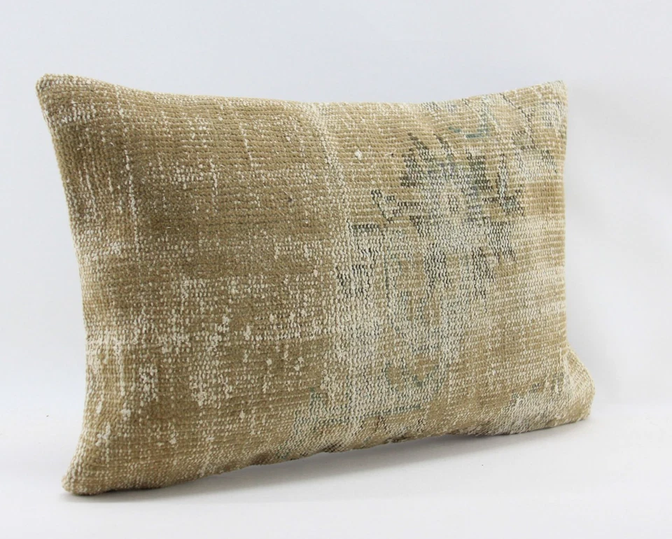 Handwoven Kilim Cushion Cover Turkish Carpet Pillow Case 16x24 Boho Home Decor - Image 2 of 4