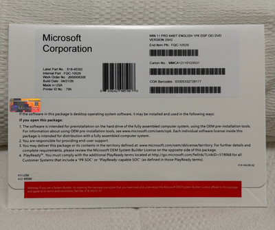 Microsoft Windows 11 Pro DVD