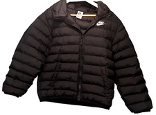 Nike Hooded Puffer Jacket Black Kids Large 147-158cm Age 12-13 Years Coat