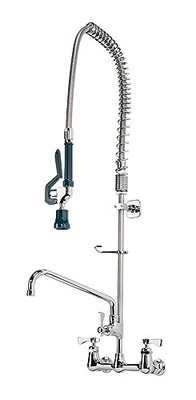 Krowne 17-109WL Royal Series 8'' Center Wall Mount Pre-rinse with Add-on Faucet,
