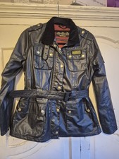 Barbour Women’s Black Jacket UK 12 Lightweight Raincoat Zip Casual Coa