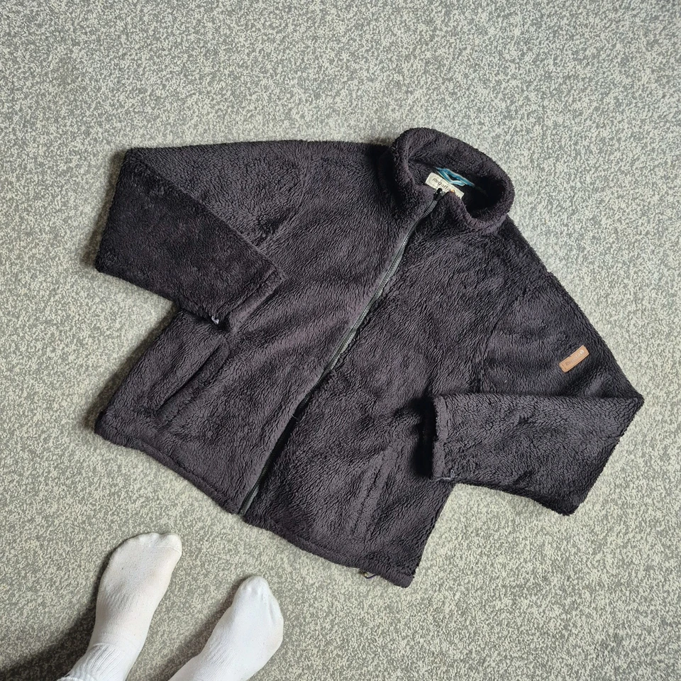 Vintage Regatta Fluffy Fleece Zip Up UK 18 Black - Image 2 of 4