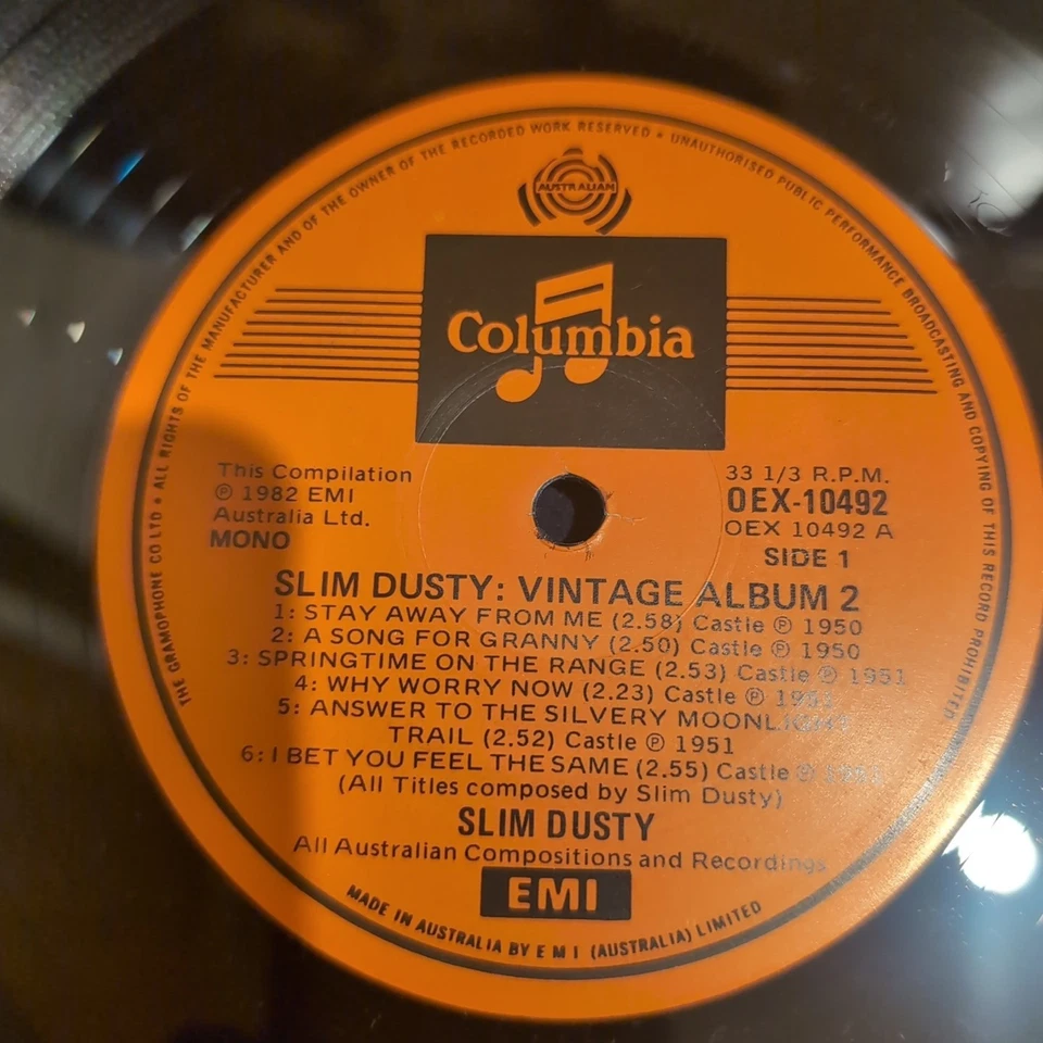 Slim Dusty-Vintage Album 1-LP. 1982. EX/VG+. Aussie Country. - image 3 of 4