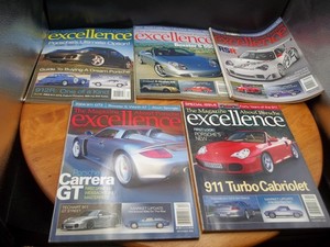 Excellence Porsche Magazine Lot of 5 Issues No. 118, 124, 126, 130, 125  2003-04