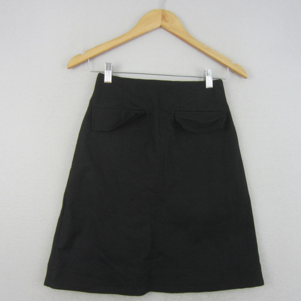 Cue and the City CATC Skirt Womens 6 Black A-Line Short Layered Retro Work