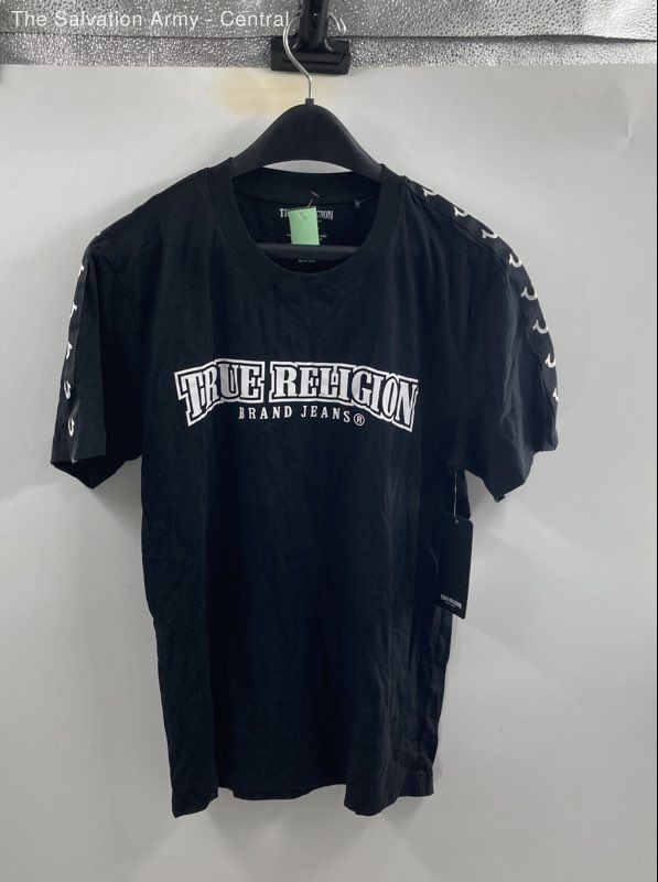 True Religion Mens Black Short Sleeve Crew-Neck T-Shirt Size Small