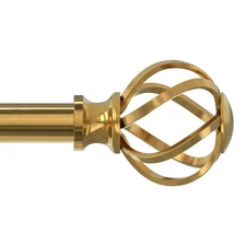 Curtain Rods for Windows 48 to 84 Inch(4-7 Feet),3/4" Diameter Gold Drapery R...
