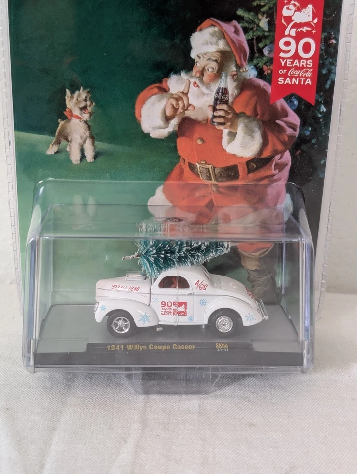 1941 '41 WILLYS COUPE GASSER HOLIDAY CHRISTMAS COCA-COLA COKE M2 MACHINES 2021 - Image 2 of 4