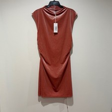 New Reformation Alden Velvet Velour Mini Dress XL Blush Light Pink Party Cocktai