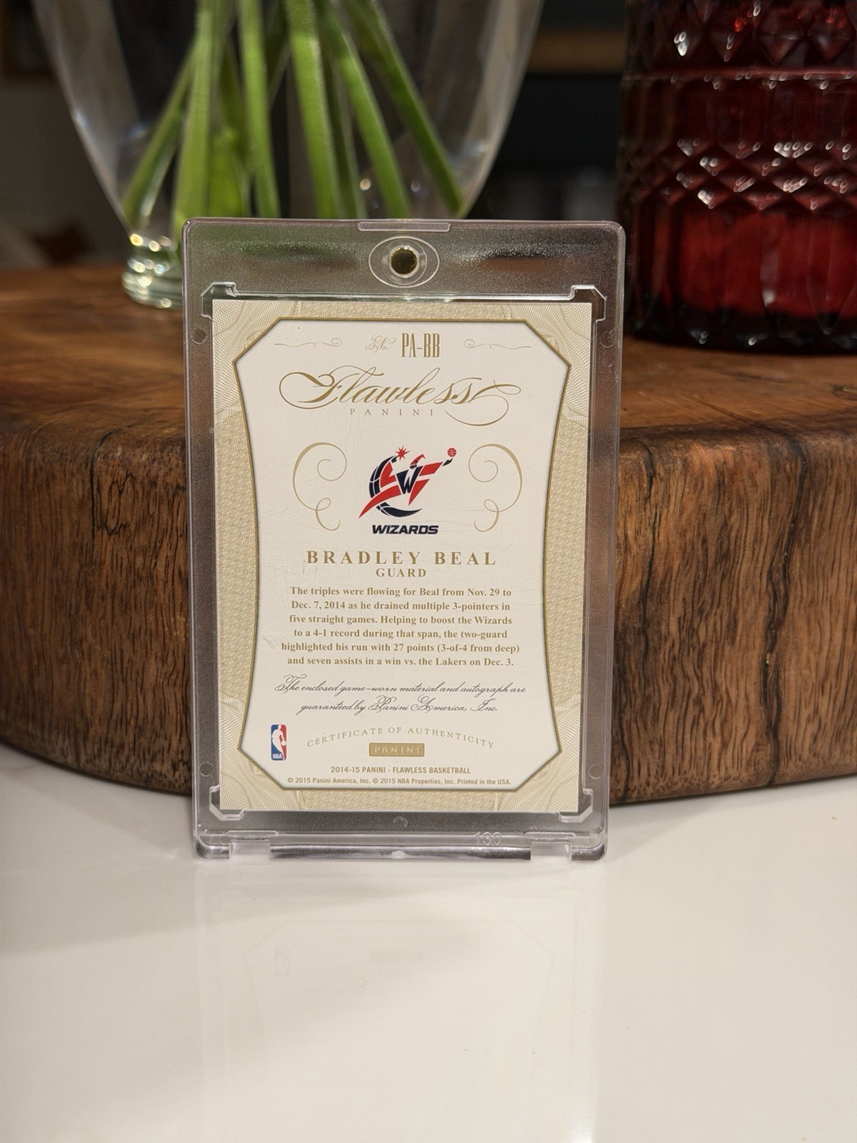 2014-15 Flawless Bradley Beal Game Worn Patch Auto /25 On Card view 2