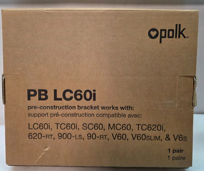 Polk Audio PB LC60i Pre-Construction Brackets. LC60i Tc60i Sc60 New