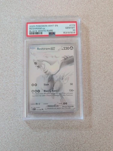 PSA 10 Reshiram EX 173/086 White Flare BWR Graded GEM MINT Pokemon Card