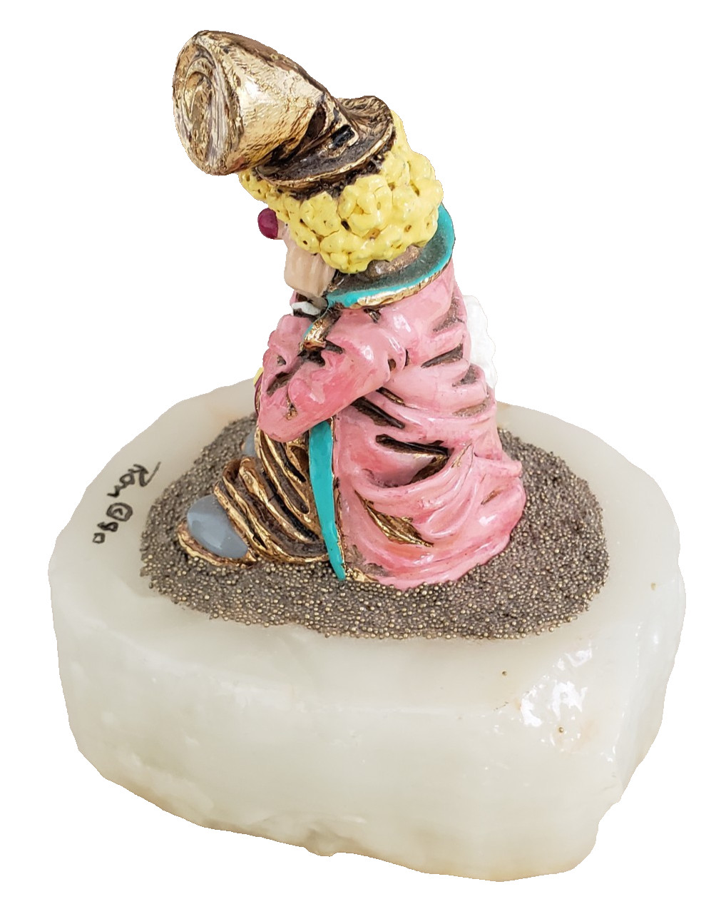Ron Lee Sad Hobo Clown Figure Poodle 24K Gold Onyx Base Signed 1990 Ltd Ed CCG-3 thumbnail 2