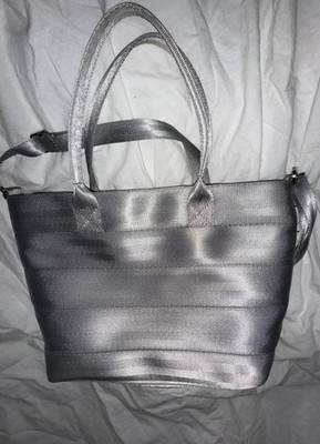 Harvey Streamline Seatbelt Bag Original Silver Medium Tote Rare