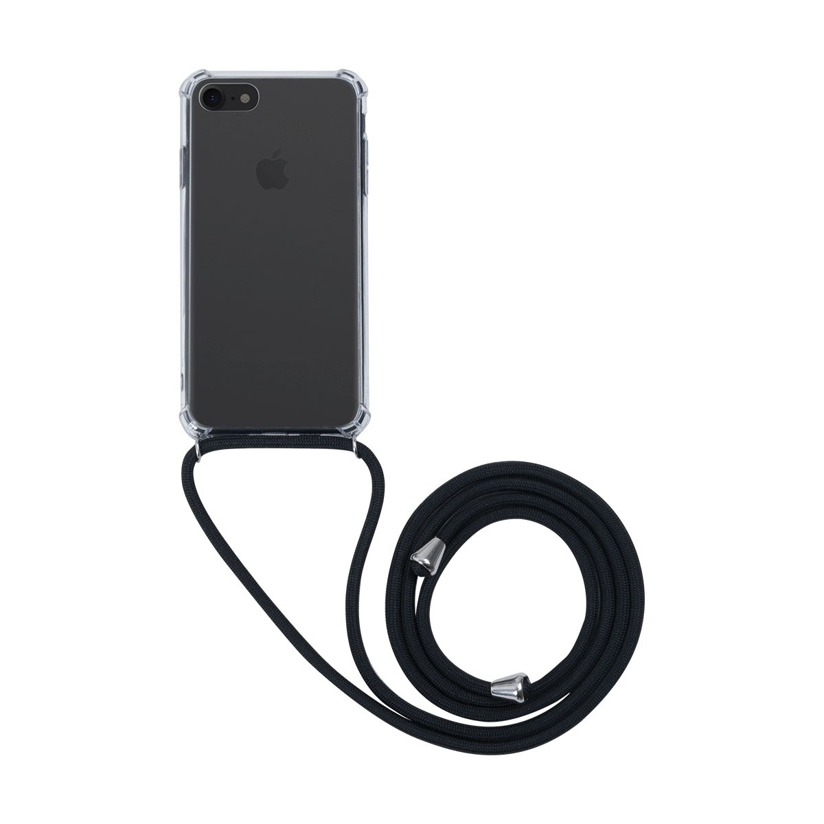 Coque iPhone 7 anti-chute en silicone souple dotée d'une lanière de poignet