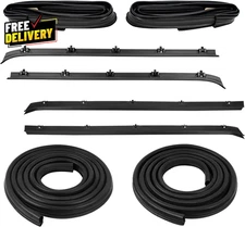 8PCS Door Seal Window Run Channel Sweep Felt Rubber Weatherstrip Kit Comp.....