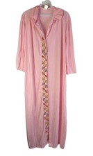 Vintage 70s Womens Small Sheer Nylon House Robe Peignoir Pink USA
