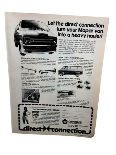 1976 Chrysler Mopar Van Accessories Direct Connection Print Ad