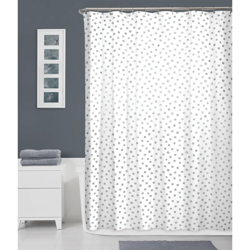 Металлические точки ткани занавески для душа водонепроницаемый моющийся легкий уход декор для ванной - Изображение 2 из 4