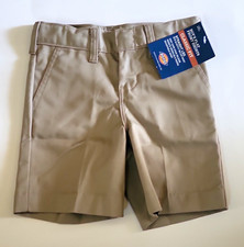 Dickies Boys Beige Chino Shorts Classic Fit Size 5 Pockets Belt Loops