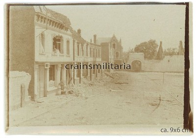 Orig. Foto Marktplatz in zerstörtes VIMY b. Arras Lens Frankreich 1.WK