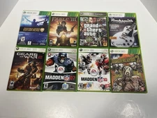 Lot of 8 XBox 360 Games Some CIB Madden GTA4 Fable Guitar Hero Gears of War
