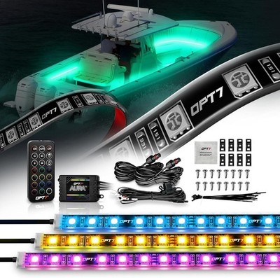 OPT7 AURA LED Marine Boat Lights, w/Soundsync RGB Interior Lighting Strip, Mu...