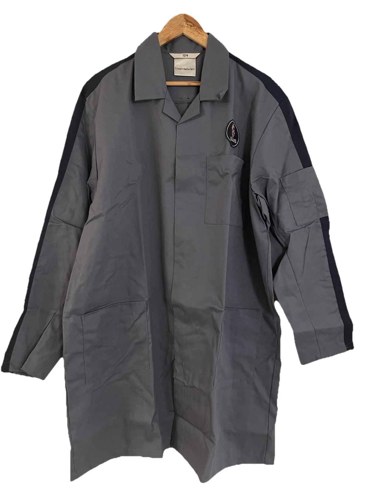 Mens Workwear Genuine SAAB Workshop Garage Long Overcoat - Postman Blue