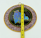 Vintage Bolivia Souvenier Plaque Butterfly Wings and Amethyst Stones 8 Inches — photo 4