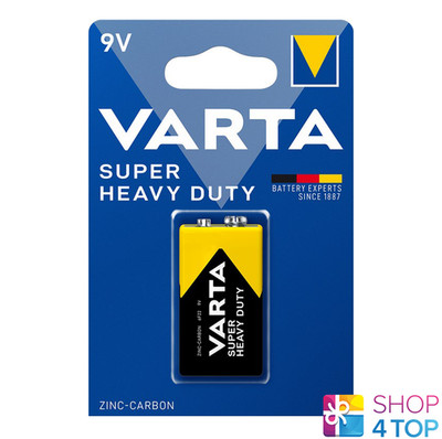 VARTA SUPER HEAVY DUTY ZINC-CARBON 9V BATTERY E-BLOCK 2022 6F22 EXP 2024 10