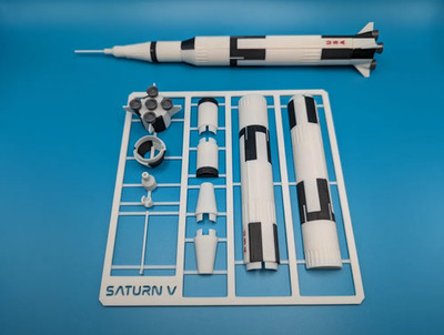 NASA Saturn V Kit Karte - Weltraumrakete NASA Saturn 3D gedruckt