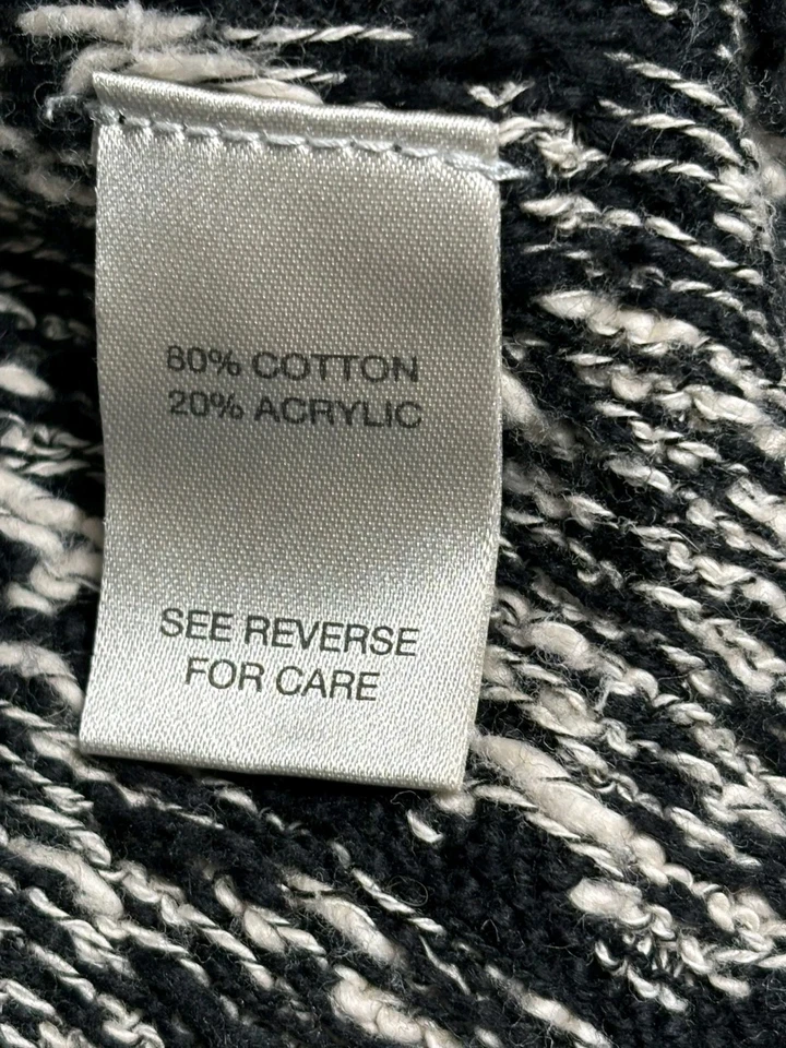 Suéter BKE Hebilla Mujer Talla L Encogerse de hombros Frente Abierto Negro Gris Manga Larga Alta Baja Foto 4 de 4