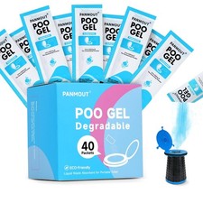 40Packs Poo Gel for Portable Toilet, Absorbent Poo Powder for Liquid Waste and U