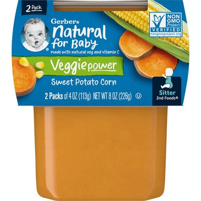 Natural for Baby, Veggie Power, 2nd Foods , Sweet Potato Corn, 2 Pack, 4 oz (113