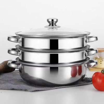 Edelstahl Dampfgarer 3 Ebenen Kitcken Kochen Werkzeug für Tamales Knödel Ei